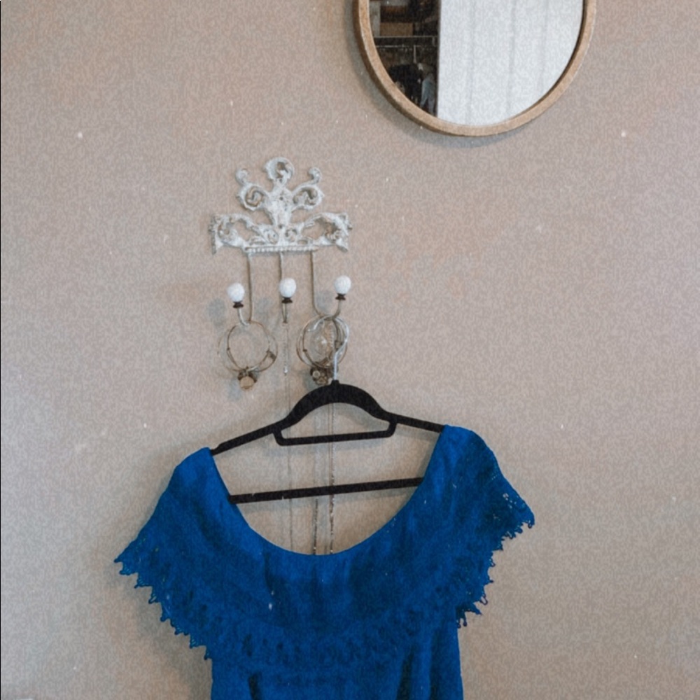 Off the shoulder royal blue blouse (Nordstrom’s)